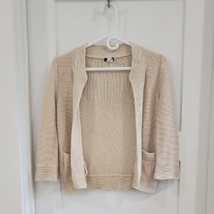 J Crew Women's Cream Open-Front Sweater